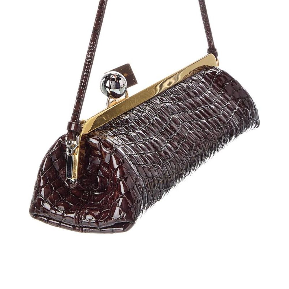 Jacquemus Salon Patent Clutch, Brown - Picture 3 of 5